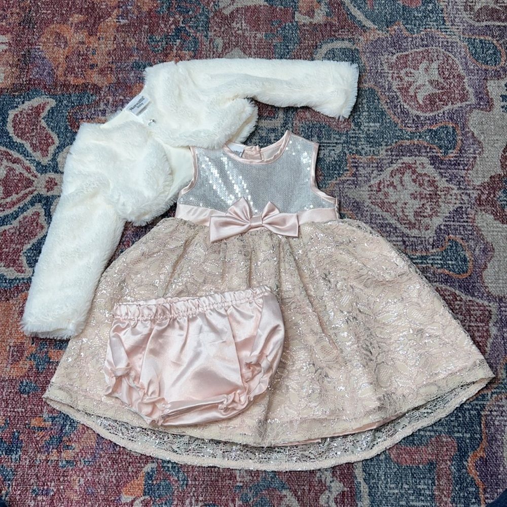 Nanette Baby Formal Fancy Lace Dress Size 18 Months